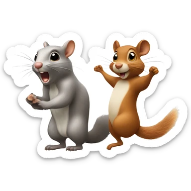Squirrel and a rat moving  sticker
