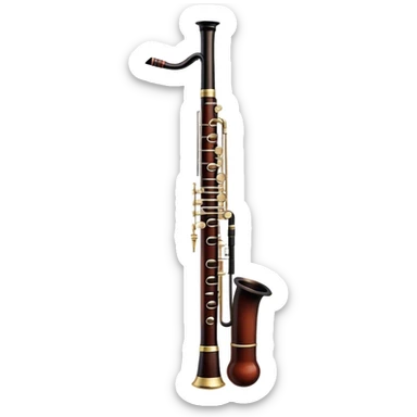 Black bassoon straight with bocal and reed sticker