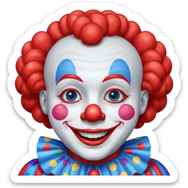 glitter red and blue clown happy sticker