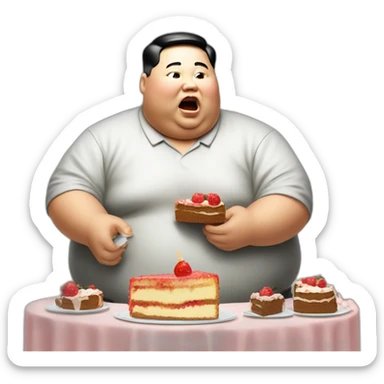 kim-jung-un-morbidly-obese-eating-cake sticker