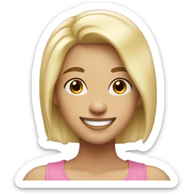 happy blond after a showr sticker