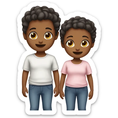 Twin babies a boy and girl  sticker