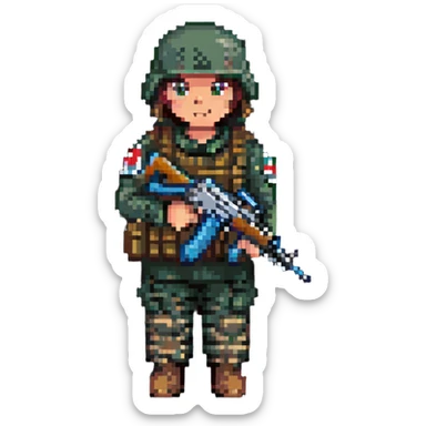 Syrian soldier with AK 47 sticker