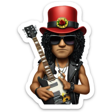 Slash from Guns'N'Roses face sticker