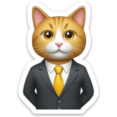 finance cat in a suit sticker