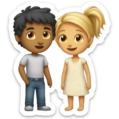 Cuddle a Boy and Girl  sticker