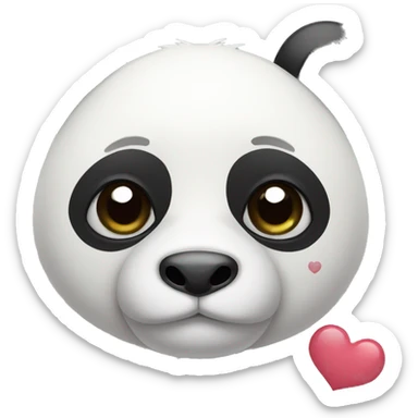 Panda with hearts as eyes sticker