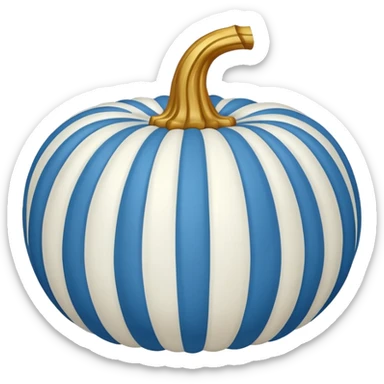 Blue and white  toile pumpkin with gold stem  sticker