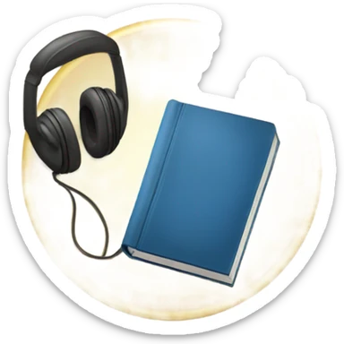 book and headphones sticker