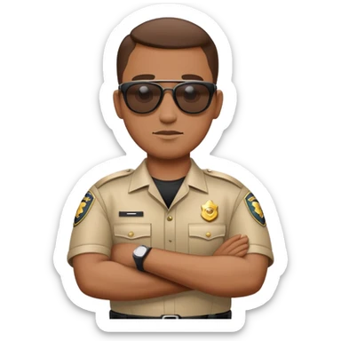 high-security guard with sunglasses crossing arms sticker