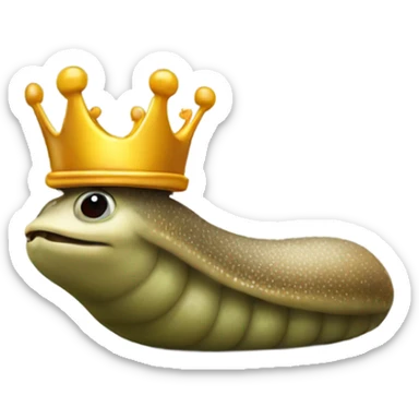 Slug wearing a crown sticker