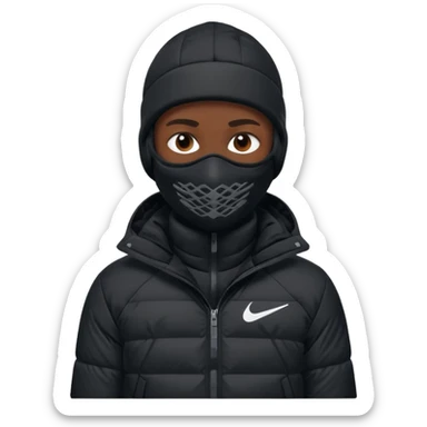 Person with Nike ski mask on sticker