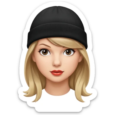 taylor swift wearing beanie sticker