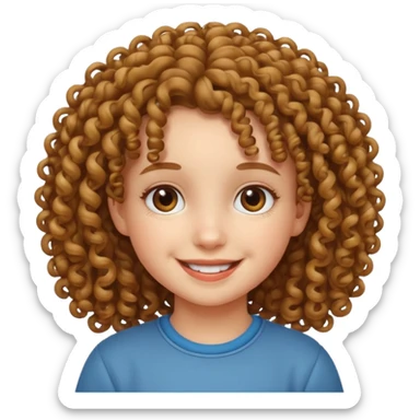 curly haired girl kid sticker