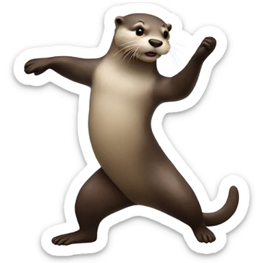 Otter dancing sticker