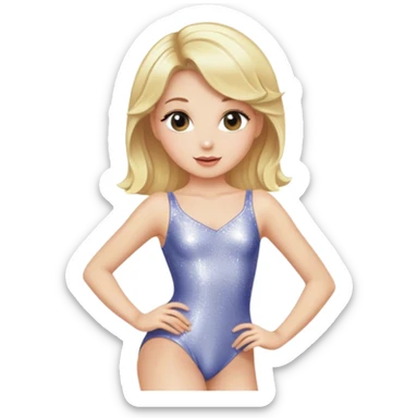 Blonde singer wearing sparkly leotard  sticker