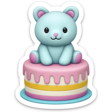 Jellycat stuffed animal cake sticker