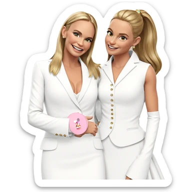 smiling girls in formal wear sticker