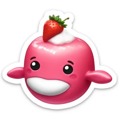 Narwhal covered strawberry syrup  sticker