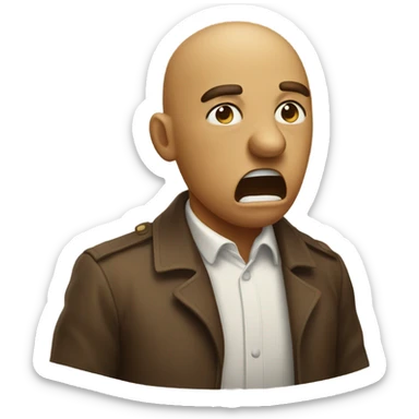 Spitting in disgust emoji and this spit color is brown sticker