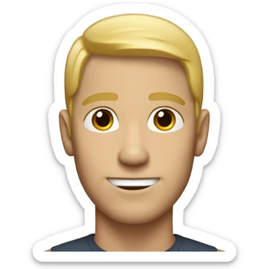 white man with a blond middle part  sticker