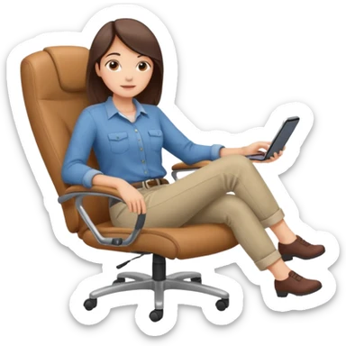 girl that is moving in their chair of work but its not disable just lazy  sticker