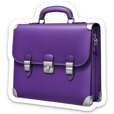 Angled purple briefcase silver hardware sticker