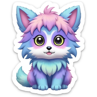 Kawaii pastel edgy colorful ethereal anthro fursona Fakemon sticker