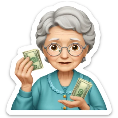 the granny should be counting money sticker