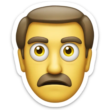 Kubrick Stare evil eyes yellow face emoji sticker