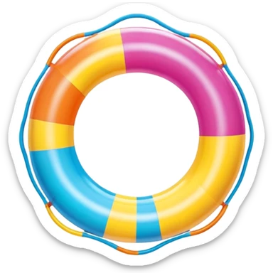inflatable pool float object icon, colorful swimming ring, glossy plastic texture, summer vibe, 3D cartoon, mobile game icon style, centered, clean background, no text, no watermark
 sticker