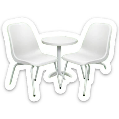  2 white plastic chairs amongst plants in jungle sticker