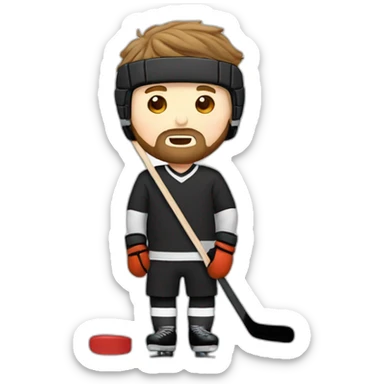 average white guy with a beard attempts to play hockey sticker