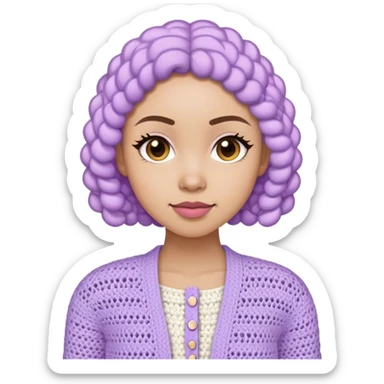 pastel purple women's crocheted cardigan sticker