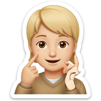 put a finger on the nose twice but In a cute way sticker