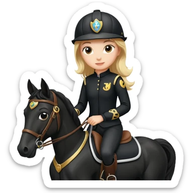 girl racing riding horse wearing racing cloth black with number sticker