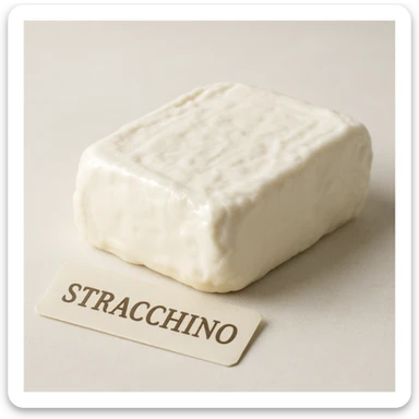 realistic photo of Italian stracchino cheese, soft white cheese on a light background sticker