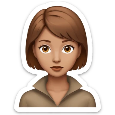 Brown wolfcut hair women  sticker