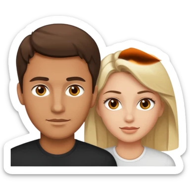 Light brown brunette man having sex with white blonde woman hazel eyes  sticker