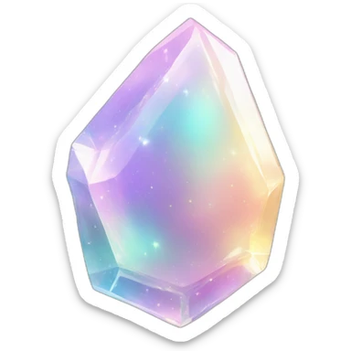 Sparkly glossy Pastel whitish iridescent glass nebula glass crystal sticker