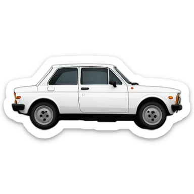 White lada fiat125 sticker