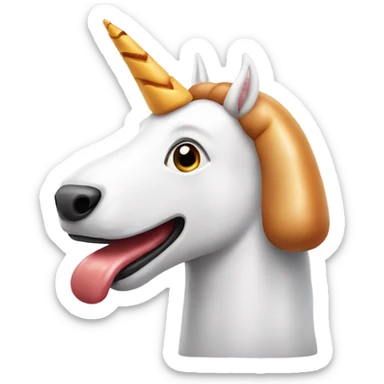 Unicorn with a hotdog dog horn sticker