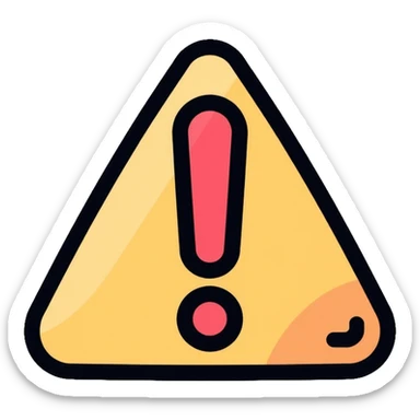 warning bell with red exclamation mark sticker