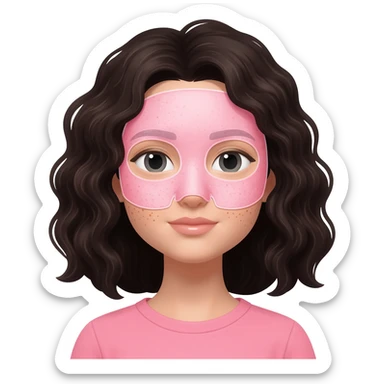 Quiero una chica con una mascarilla idratante rosa sticker
