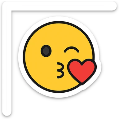 cute loving emoji winking with a heart, cheerful and sweet sticker