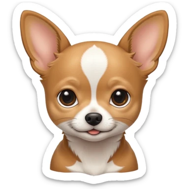 A black and white chihuahua emoji please witha white line on the center of head sticker