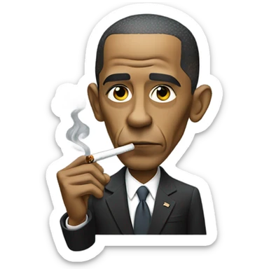 Obama smoking a cig sticker