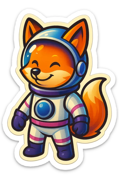 fox asstronaut sticker