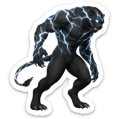 Lightning Beast with black lightning coming from it sticker