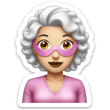 pink hair mistress with an eye mask sticker